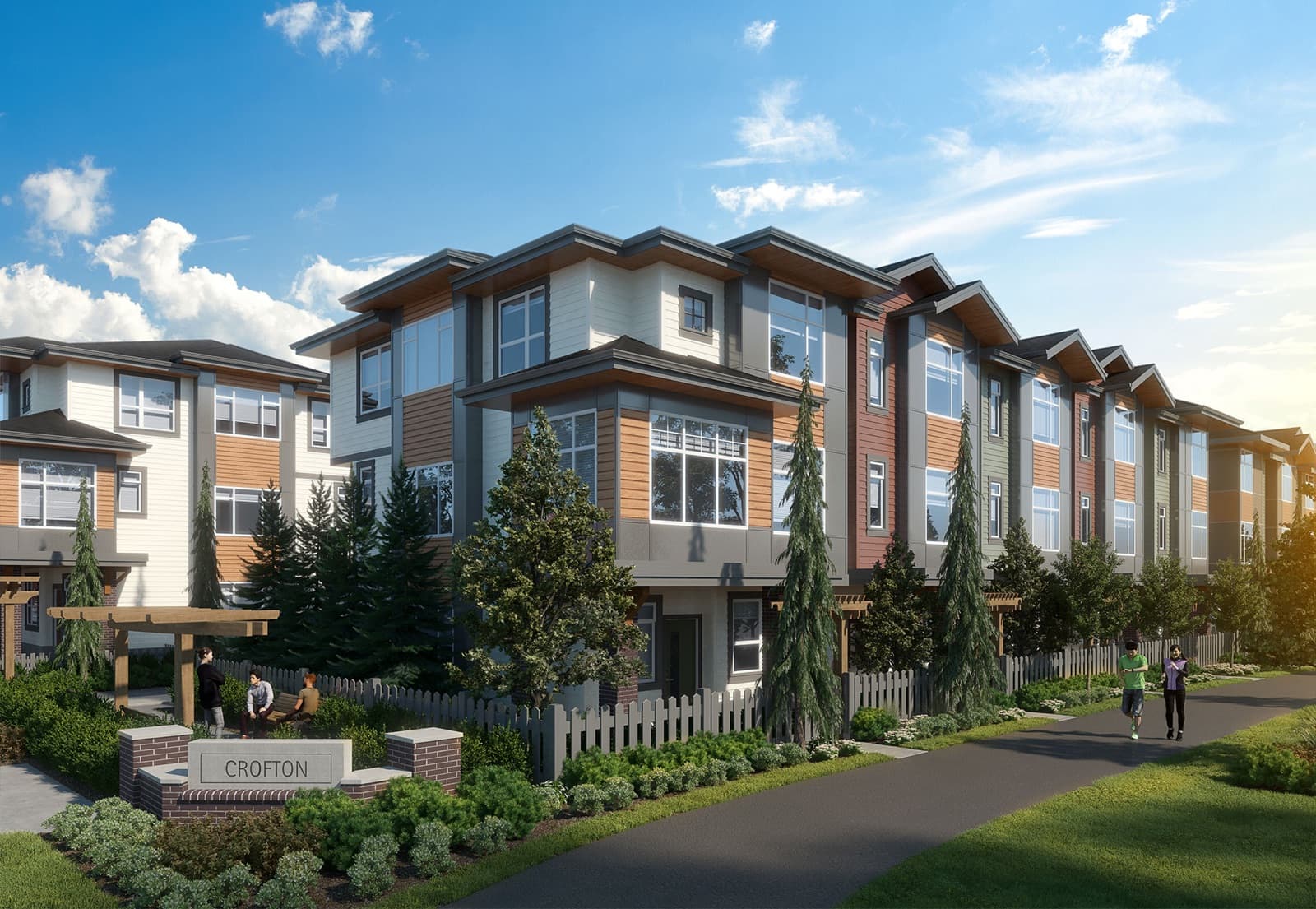 Crofton Towns in Langley – exterior rendering
